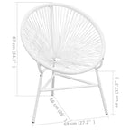 vidaXL Garden Chair White PE Rattan, Powder-Coated Steel Medium Tough