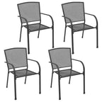 vidaXL Outdoor Chair Set of 2 E-coated, powder-coated steel
