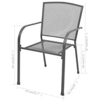 vidaXL Set 2 Sedie da Esterno in Acciaio Verniciato a Polvere e con Rivestimento E-coat