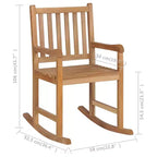 vidaXL Rocking Chair Brown Solid Teak Wood Medium Durable