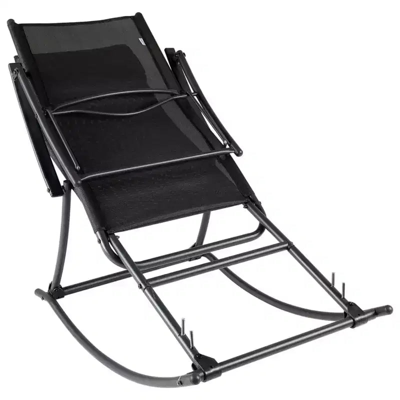 vidaXL Garden Chair Black Steel Standard Foldable Garden Chair