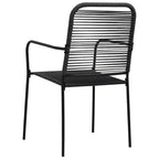 vidaXL Outdoor Chair Set of 2 Black Cotton rope, Powder-coated steel