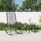vidaXL Sedia a dondolo da giardino Nera 23.2x31.3x40.9 Rattan in PVC