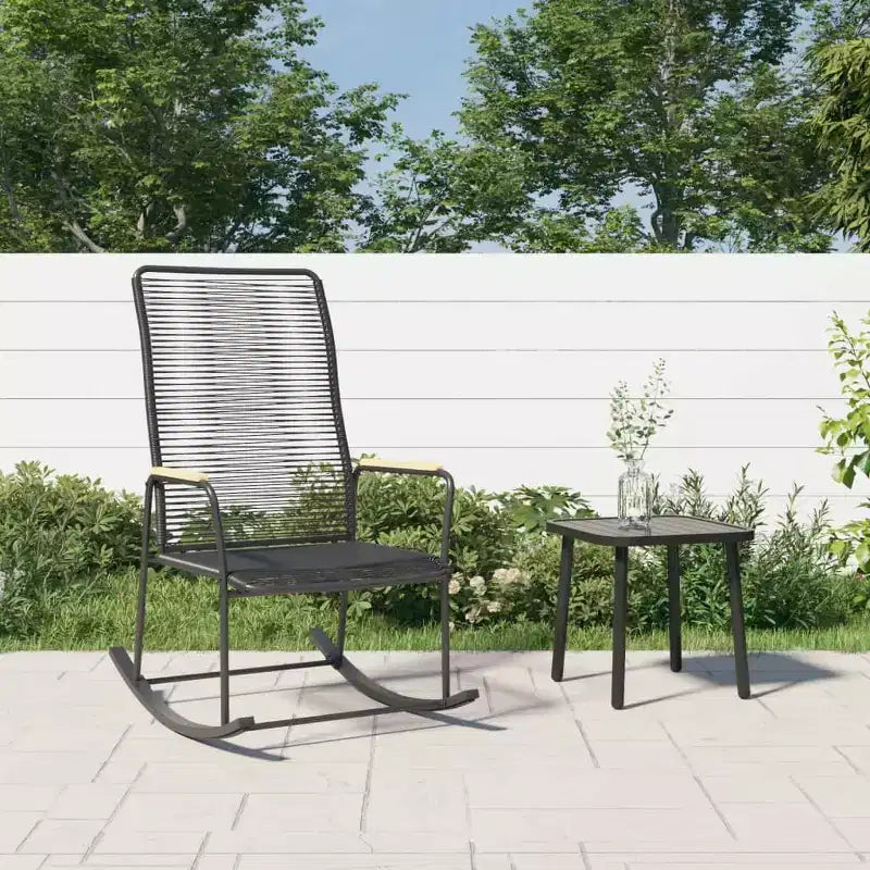 vidaXL Sedia a dondolo da giardino Nera 23.2x31.3x40.9 Rattan in PVC