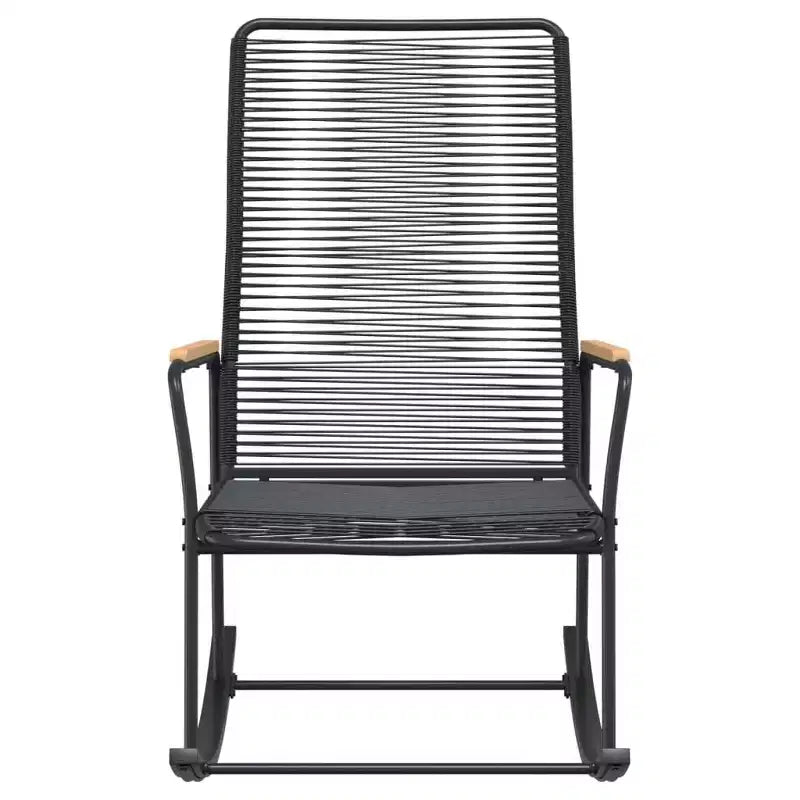vidaXL Sedia a dondolo da giardino Nera 23.2x31.3x40.9 Rattan in PVC