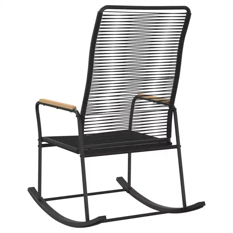 vidaXL Sedia a dondolo da giardino Nera 23.2x31.3x40.9 Rattan in PVC