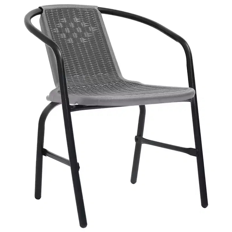vidaXL Sedia da Giardino, Set da 4, in rattan sintetico, acciaio, nera Standard