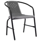 vidaXL Sedia da Giardino, Set da 4, in rattan sintetico, acciaio, nera Standard