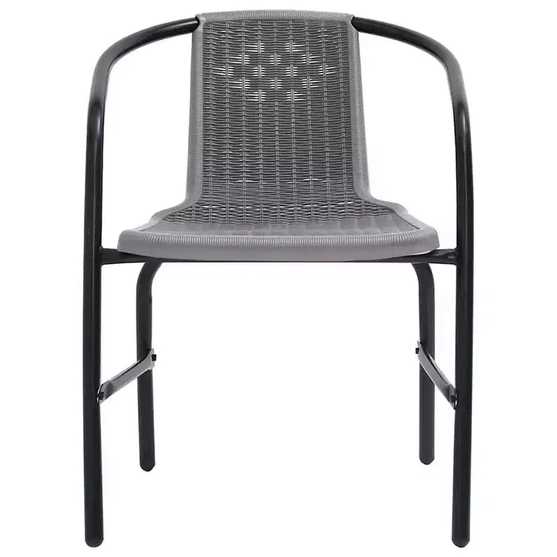 vidaXL Sedia da Giardino, Set da 4, in rattan sintetico, acciaio, nera Standard