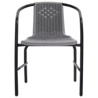 vidaXL Sedia da Giardino, Set da 4, in rattan sintetico, acciaio, nera Standard