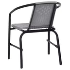 vidaXL Sedia da Giardino, Set da 4, in rattan sintetico, acciaio, nera Standard