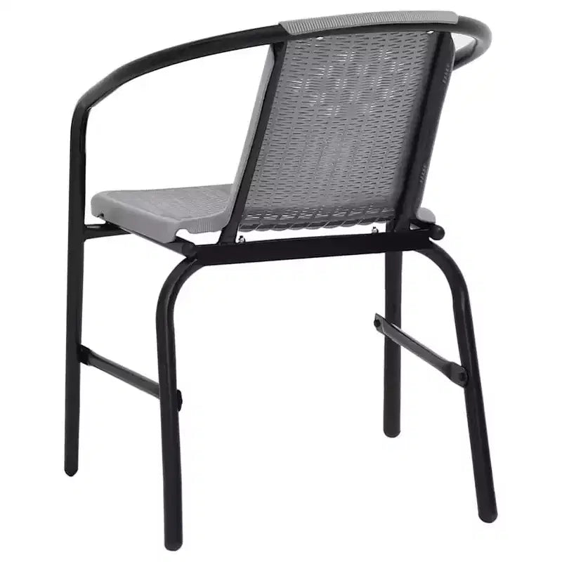 vidaXL Sedia da Giardino, Set da 4, in rattan sintetico, acciaio, nera Standard