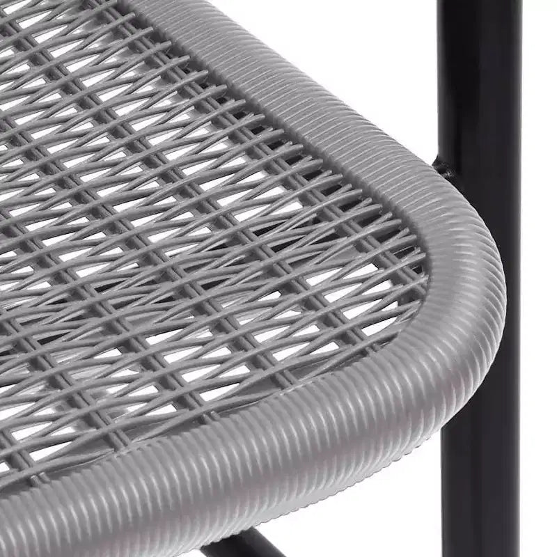 vidaXL Sedia da Giardino, Set da 4, in rattan sintetico, acciaio, nera Standard
