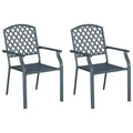 vidaXL Garden Chair 2 pcs Anthracite 22.05 x 25.59 x 35.04 in Steel