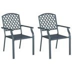 vidaXL Garden Chair 2 pcs Anthracite 22.05 x 25.59 x 35.04 in Steel