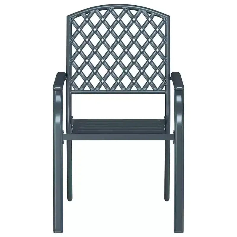 vidaXL Garden Chair 2 pcs Anthracite 22.05 x 25.59 x 35.04 in Steel