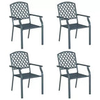 vidaXL Garden Chair 4 pcs Anthracite 22.05 x 25.59 x 35.04 in Steel
