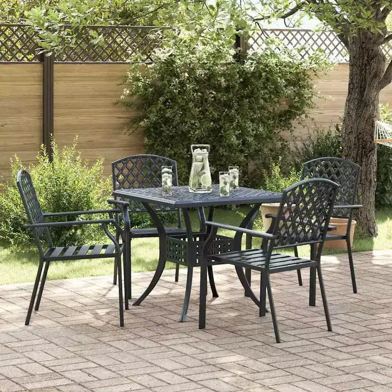 vidaXL Sedie da Giardino 4 pz Antracite 56 x 65 x 89 cm Acciaio