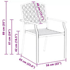 vidaXL Sedie da Giardino 4 pz Antracite 56 x 65 x 89 cm Acciaio