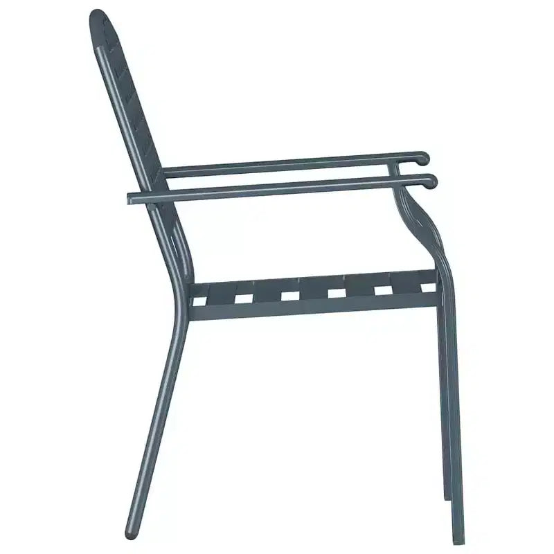 vidaXL Sedie da Giardino 4 pz Antracite 56 x 65 x 89 cm Acciaio