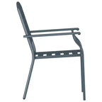 vidaXL Sedie da Giardino 4 pz Antracite 56 x 65 x 89 cm Acciaio