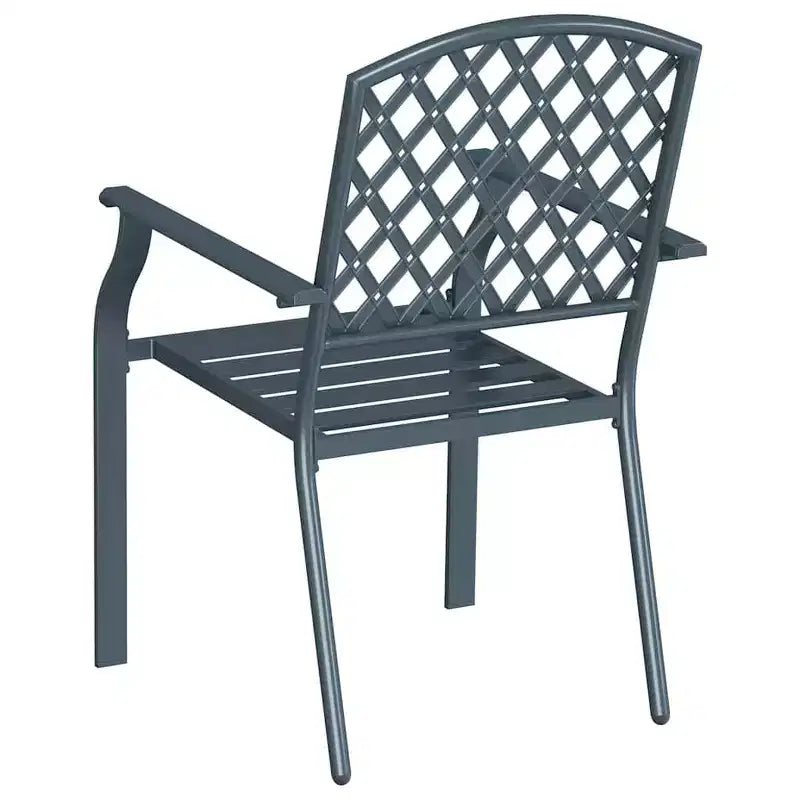 vidaXL Sedie da Giardino 4 pz Antracite 56 x 65 x 89 cm Acciaio