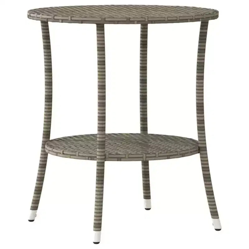 vidaXL Reclining Patio Chairs 2 pcs with Table Gray Poly Rattan