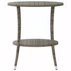 vidaXL Reclining Patio Chairs 2 pcs with Table Gray Poly Rattan