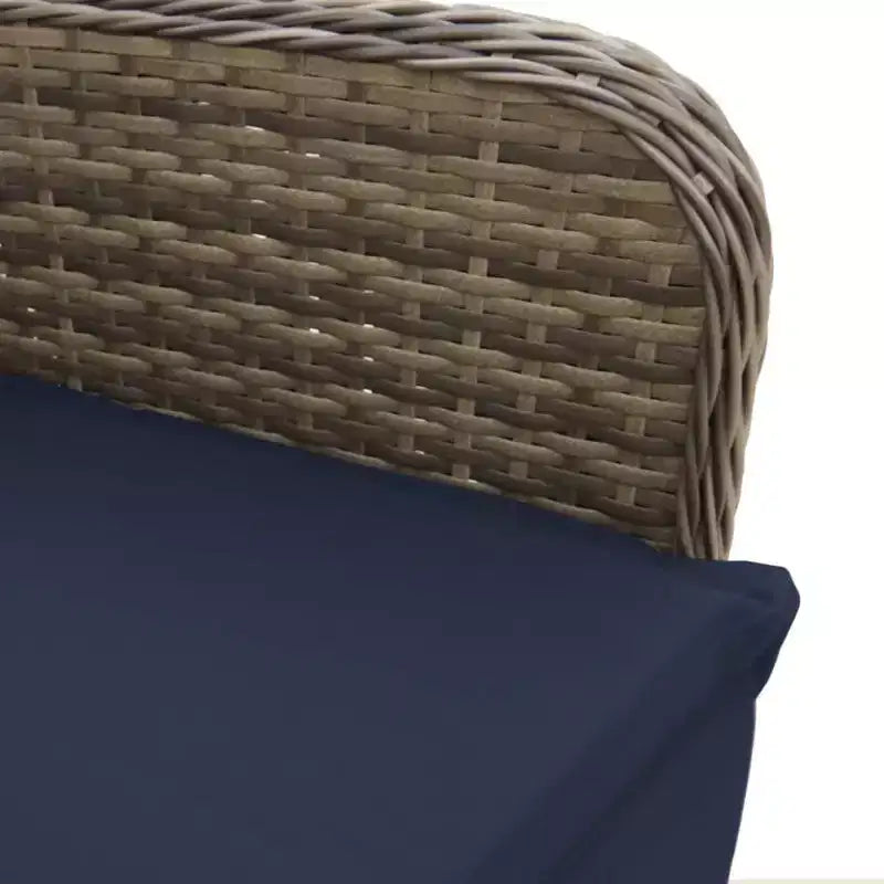 vidaXL Reclining Patio Chairs 2 pcs with Table Gray Poly Rattan