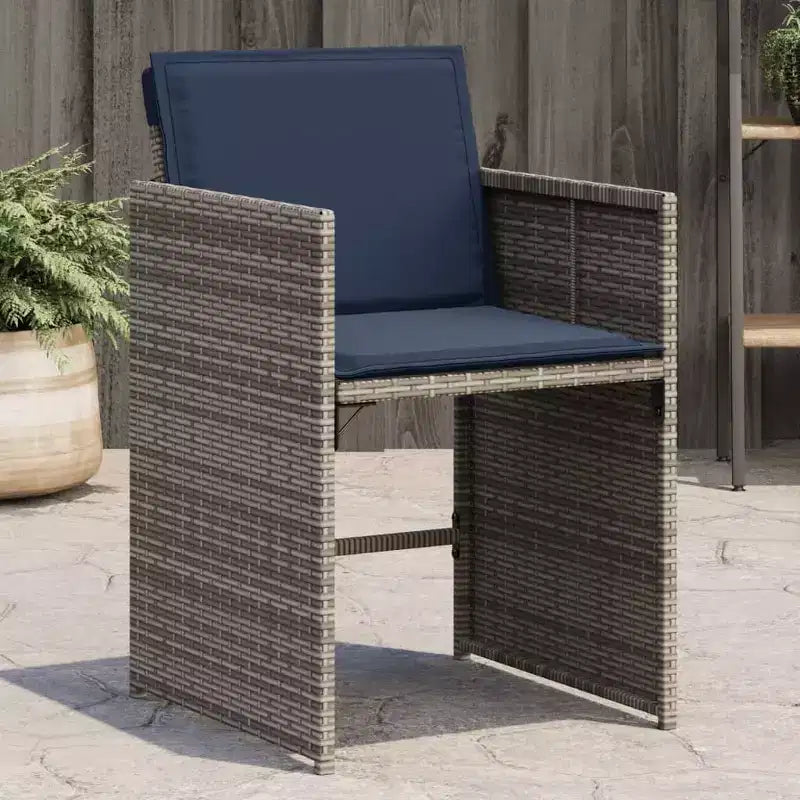 vidaXL Sedia da Giardino Grigia in Rattan PE Pieghevole Standard