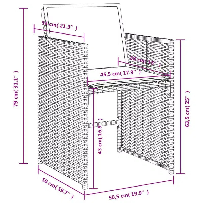 vidaXL Sedia da Giardino Grigia in Rattan PE Pieghevole Standard