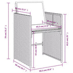 vidaXL Sedia da Giardino Grigia in Rattan PE Pieghevole Standard