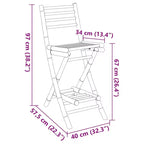 vidaXL Outdoor Bar Stool Natural Bamboo Standard Outdoor Bar Stool Size