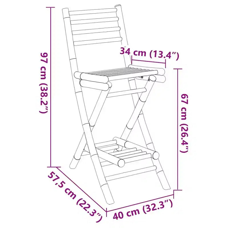 vidaXL Outdoor Bar Stool Natural Bamboo Standard Outdoor Bar Stool Size