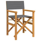 vidaXL Director's Chair Set of 2 Grey Teak wood and polyester Medium