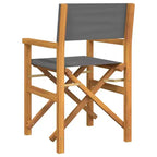 vidaXL Director's Chair Set of 2 Grey Teak wood and polyester Medium
