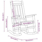 vidaXL Garden Rocking Chair Black 36.22 x 27.56 x 42.52 in HDPE