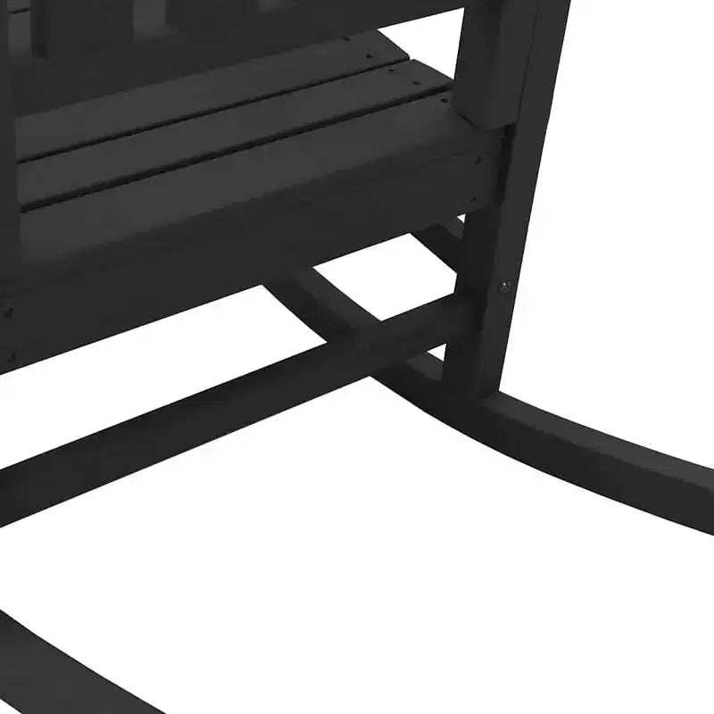 vidaXL Garden Rocking Chair Black 36.22 x 27.56 x 42.52 in HDPE