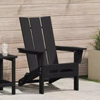 vidaXL Folding Adirondack Chair Black 31.69 x 29.33 x 36.22 in HDPE