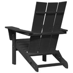 vidaXL Folding Adirondack Chair Black 31.69 x 29.33 x 36.22 in HDPE