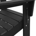 vidaXL Folding Adirondack Chair Black 31.69 x 29.33 x 36.22 in HDPE