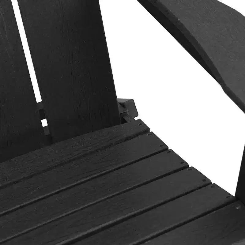 vidaXL Folding Adirondack Chair Black 31.69 x 29.33 x 36.22 in HDPE