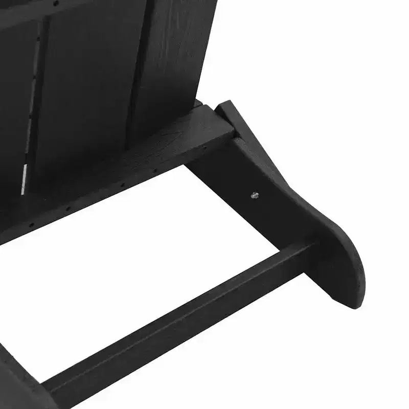 vidaXL Folding Adirondack Chair Black 31.69 x 29.33 x 36.22 in HDPE