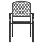 vidaXL Set 2 Sedie da Esterno Antracite in Acciaio E-Coated e Verniciato a Polvere
