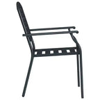 vidaXL Set 2 Sedie da Esterno Antracite in Acciaio E-Coated e Verniciato a Polvere