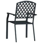 vidaXL Set 2 Sedie da Esterno Antracite in Acciaio E-Coated e Verniciato a Polvere