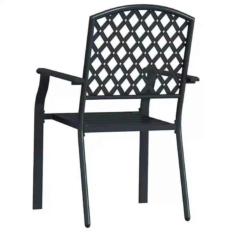 vidaXL Set 2 Sedie da Esterno Antracite in Acciaio E-Coated e Verniciato a Polvere