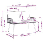 vidaXL Panca da giardino antracite 114 x 64 x 90 cm in acciaio