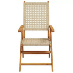 vidaXL Garden Chair Set of 2 Beige Solid Acacia wood, Poly Rattan