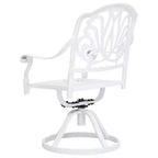 vidaXL Garden Chair Set of 2 White Cast Aluminum Standard Swivel